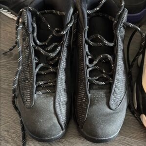 Black and Gray High-Top Sneakers Jordan black cats